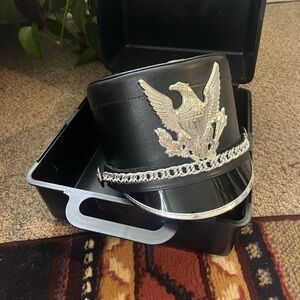 Vintage Marching Band Hat with Carrying Case
